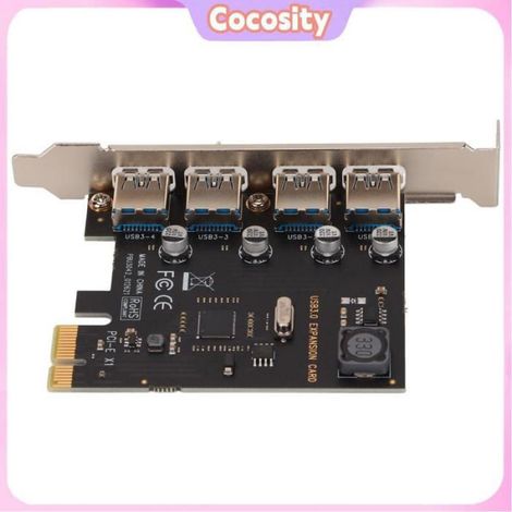Cocosity Carte d'extension pour ordinateur de bureau PCI E vers USB 3.0 Carte d'Extension PCI E vers USB informatique accessoire (1/4)