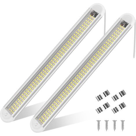 12V-85V LED-Innenraumbeleuchtung, helle Autobeleuchtung, 120 LEDs mit Schalter für Transporter/Boot (2 Stück) (1/5)