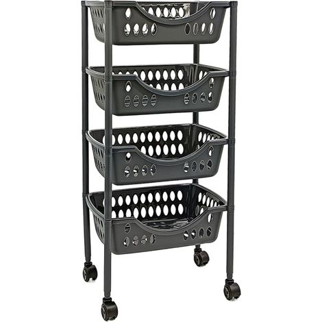 Carrito de cocina con ruedas 4 cestas