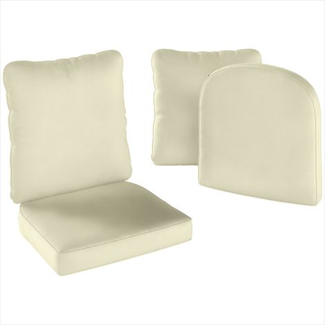 Coussin de jardin 2 places crème housse amovible 51 x 53 cm (1/5)