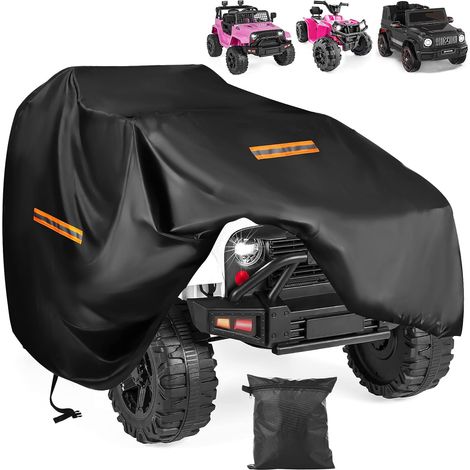 Housse de voiture en tissu Oxford 420D robuste Grande protection imperméable et anti-UV 3 bandes réfléchissantes, boucles (1/5)