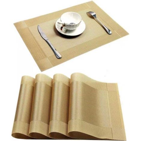 Rutschfeste PVC-Tischsets (4er-Set), goldfarben (1/5)