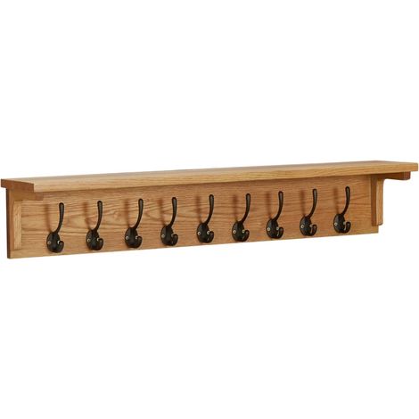 Porte-manteau 90x16x16 cm Bois de chêne massif