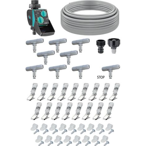 Claber Kit Happy Fresh Evolution 12 m mit Bewässerungscomputer, Kühlung Sprühnebel-Kit