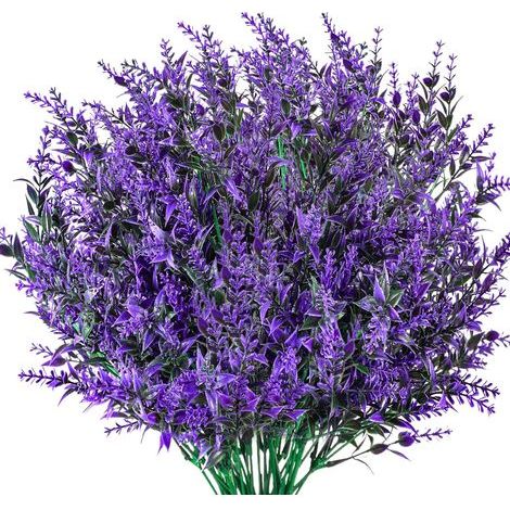 Fleurs de Lavande Artificielles,Bouquet Fleur Artificielle Decor,Fausse Plantes Artificielles pour Interieur Extérieur Mariage Jardin Décoratio - 6 Pcs/Violet (1/5)