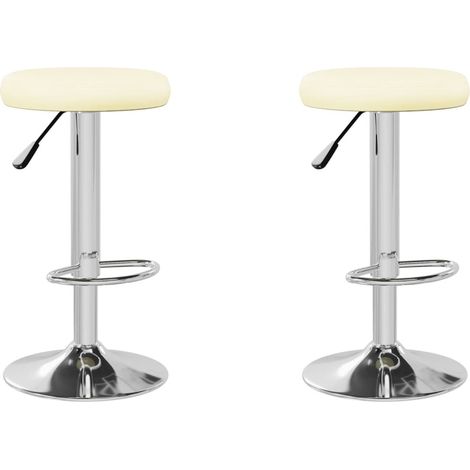 Set di 2 sgabelli da bar seggioloni con struttura in acciaio PVC crema DEC029652