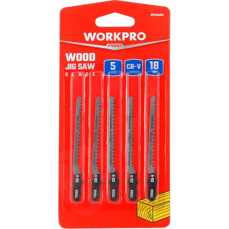 Lame De Scie Sauteuse, Jeu De 5 Pièces T101a0 Bois. Workpro (1/2)