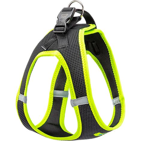 Ferplast KAORI P Pettorina traspirante per cani con inserti riflettenti. In vari colori e misure. . Variante L - Misure: A: 34-42 cm B: 48-54 cm - Verde acido