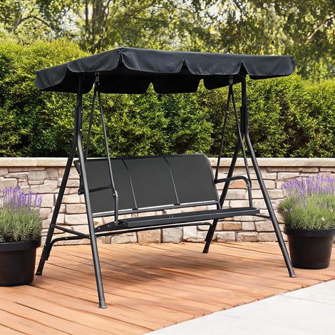 SunJet Balancelle de jardin, banc balancelle, 3 places en métal - Réf. PA3FTDDHDKJD (1/5)