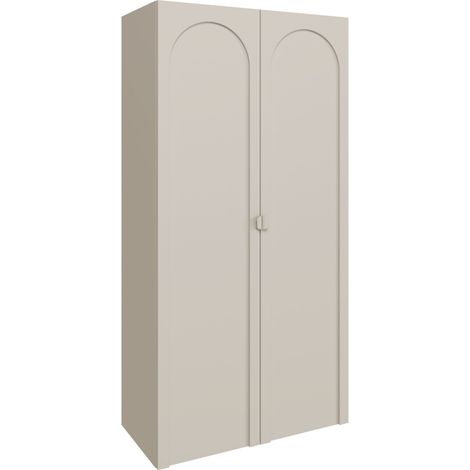 Selsey Arkadia – Kleiderschrank mit 2 Türen mit Bogenausschnitt, Kaschmirgrau, 100 cm (1/5)