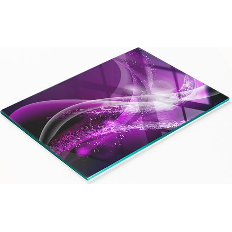 Dekoratives Schneide- und Servierbrett aus Glas, abstraktes Wellenmuster, 80 x 52 cm (1/5)