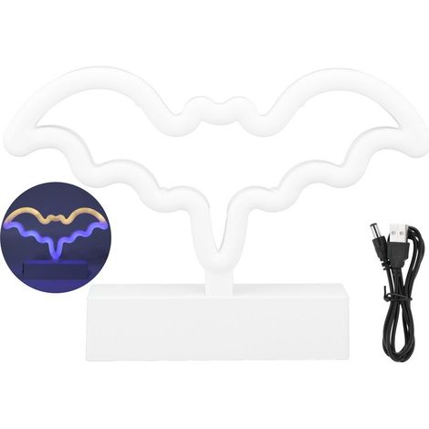 Enseignes au néon veilleuses avec Base de support lumière LED de Style chauve-souris pour la décoration murale de Bar de chambre à coucher (1/5)
