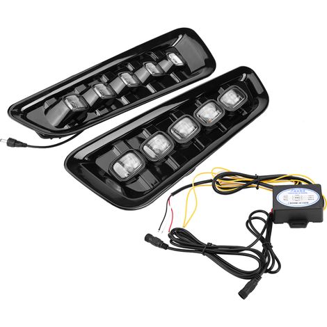 1 paire de feux de jour LED pour voiture, clignotants, double modèle DRL pour Raptor 16-18 (1/5)