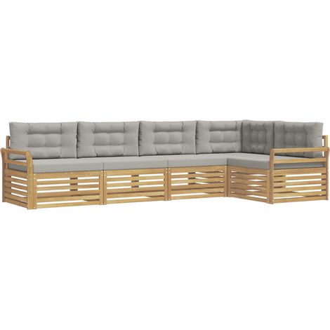 Ensemble de canapés d'extérieur 5 pcs Blanc et gris clair vidaXL (1/5)