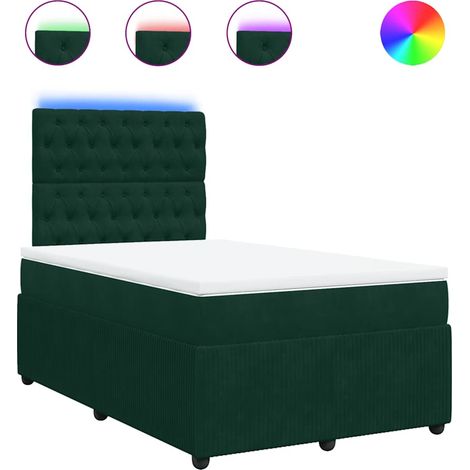 Maison Exclusive - Sommier à lattes de lit et matelas Vert foncé 120x200cm Velours (1/5)