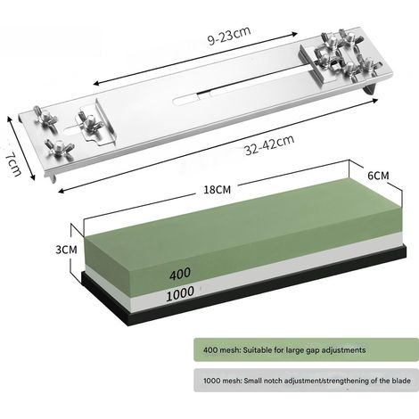 Support pour pierre d'affûtage professionnel en acier inoxydable 304, pour évier de cuisine, (avec pierres à aiguiser de grain 400/1000) (1/5)