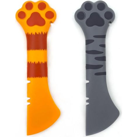 Lot de 2 cuillères doseuses pour chiens et chats, ouvre-boîte en silicone en forme de patte mignonne, pelle, cuillère à mélanger (1/5)