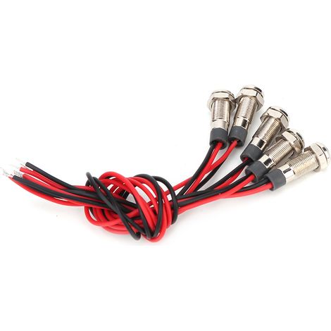 Packung mit 5 IP66 6mm wasserdichten LED-Lampen, Metallsignalleuchte mit 1NO-Kabel (AC220V) (1/5)