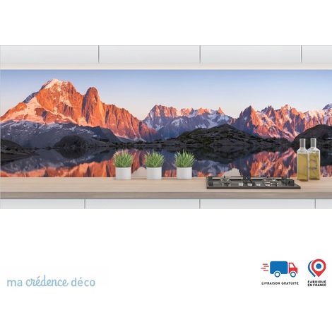 Crédence : Lac et Mont Blanc 2 - Alu composite - 60 - 120 (1/3)