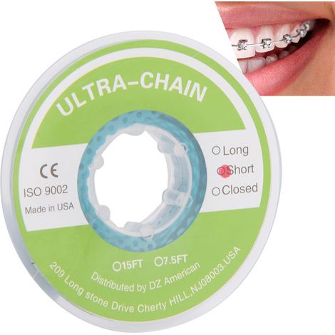 Élastique dentaire vert pour appareil orthodontique - Accessoire de soins dentaires (1/5)