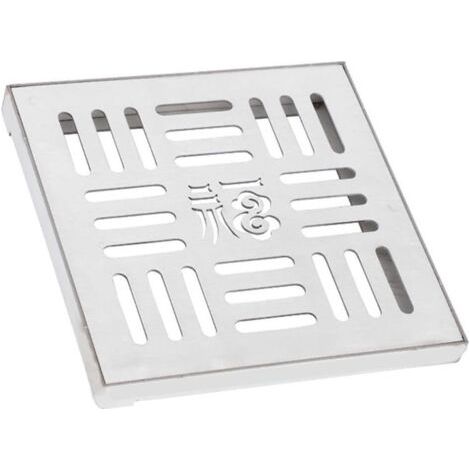 Grille d'évacuation en acier inoxydable, grille d'évacuation extérieure, siphon de sol carré 150/200/300 mm (1/4)