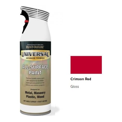 Rust-Oleum Universal All Surface Spray Paint - Gloss - Crimson Red - 400ml