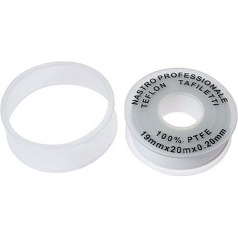 Cleafe - Set 2 Rotoli Nastro Teflon Professionale 100% Ptfe 19mmx20mtx0.20mm Filetti 69380 - (1/2)