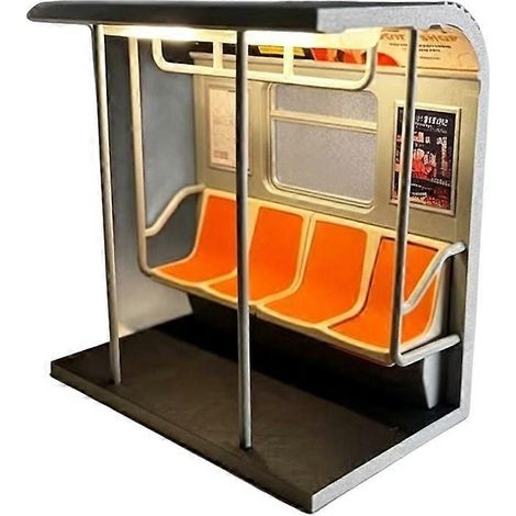 Lampe de table rétro vintage en forme de train de métro, avec lumière LED chaude, veilleuse. (1/5)