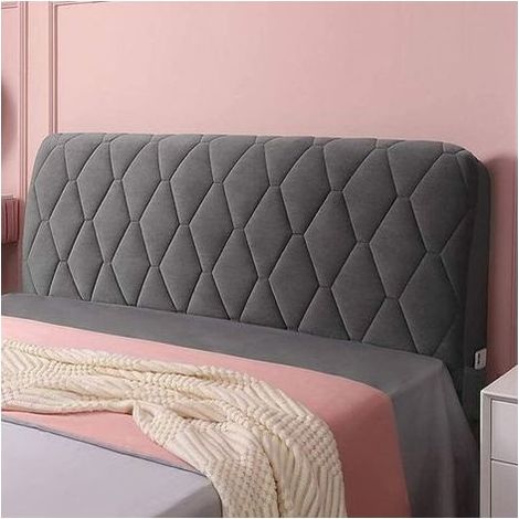 Stretch-Kopfteilbezug 160 cm – Weicher und strapazierfähiger Samt – Seitliche Tasche fürs Handy – Maschinenwaschbar (1/5)