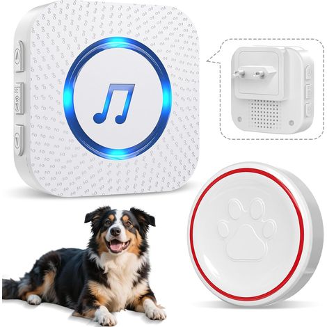 1 sonnette pour chien sans fil, 55 mélodies, étanche ip55, portée 150m, pour entraînement et extérieur (1/5)