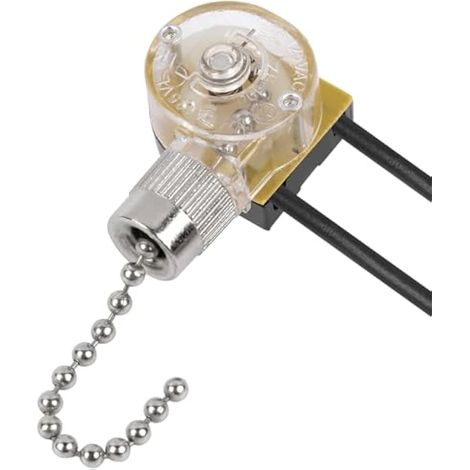 Hunter ZE-109 Zing Interrupteur de phare d'oreille avec chaîne de traction pour éclairage de ventilateur, lampes et appliques murales (chaîne à tirette) (1/5)