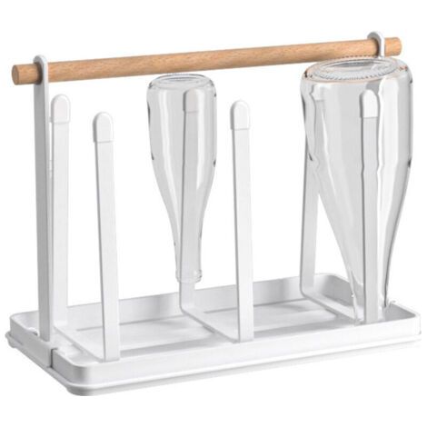 (Blanc)Egouttoir Bouteille et Porte Tasse pour Rangement Cuisine, 6 Etagere Cuisine Bouteille en Métal, égouttoir Bouteille pour Rangement Cuisine Gain de Place (1/4)