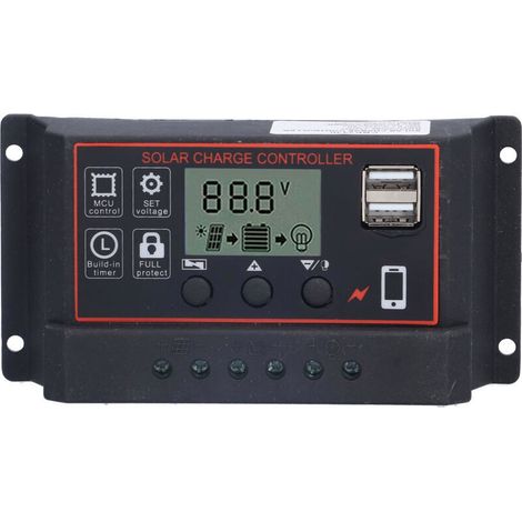 Régulateur Solaire Intelligent 12V/24V 10A avec Contrôle de Charge Photovoltaïque (1/5)