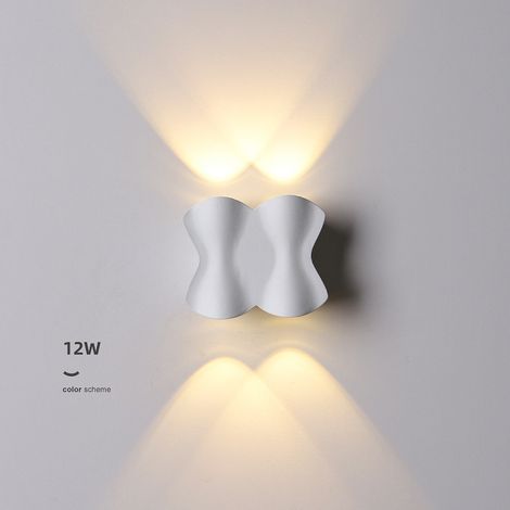 ZOLGINAH Murale intérieur,12W 3000K blanc chaud Lampe Murale,Moderne Luminaire Murale,Éclairage Murals Etanche,Appliques Murales avec haut et bas Angle de Faisceau Réglable (1/3)