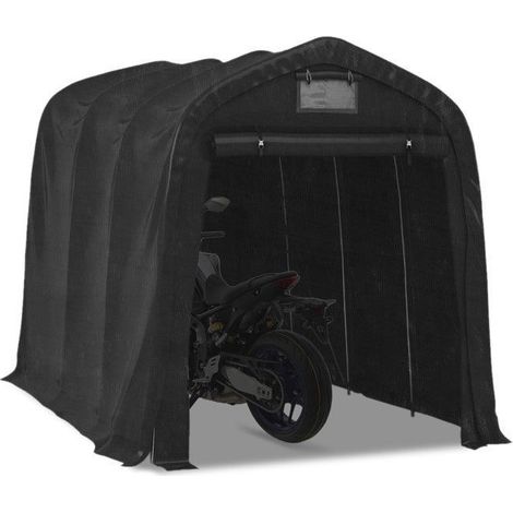 Tenda garage moto universale Motoguard 1,6x2,5x1,95 m PE 260g struttura in acciaio zincato nero