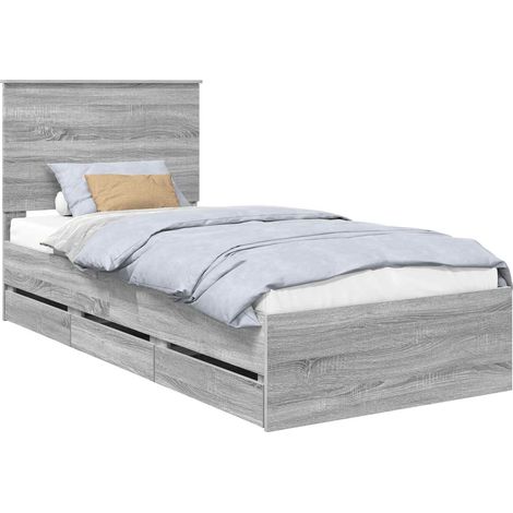 Maison Exclusive - Estructura de cama Gris Sonoma 90 x 190 cm Mad