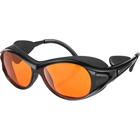 Sonnenbrille mit UV-Schutz (90–490 nm), Blaulichtfilter und orangefarbenen Gläsern (1/5)
