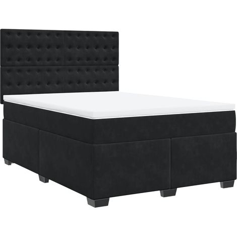 Maison Exclusive - Boxspringbett mit Matratze Schwarz 140x200 cm