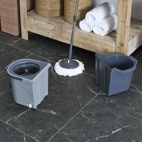 Balai Seau Essoreur - JE CHERCHE UNE IDEE - 8,2 L - Gris (1/5)