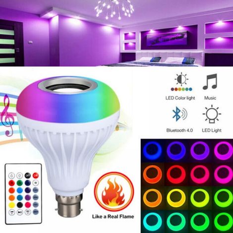 Ampoule Bluetooth - Haut-Parleur Intégré - Commande À Distance RGBW - Base E27 - Lampe LED Changeante - Pour Décoration De Bar Maison KTV Restaurant - 1 Pièce (1/5)