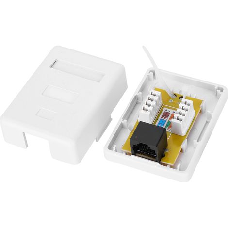 Boîte de jonction de bureau à montage en surface, 2 connecteurs RJ45-8P8C CAT6 à port unique (1/5)