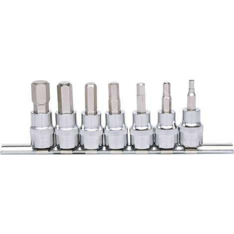 3/8" Jeu de douilles tournevis 6 pans intérieur CHROMEplus, 7 pcs 4-12 mm (1/4)