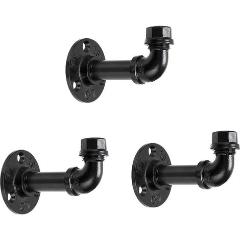 CCYKXA 3 Pcs Vintage Industrial Iron Hat Hooks - Retro Pipe Hook Wall Mount, Hanging Storage Rack for Robe Towel Bag Umbrella, Antique Home Decor