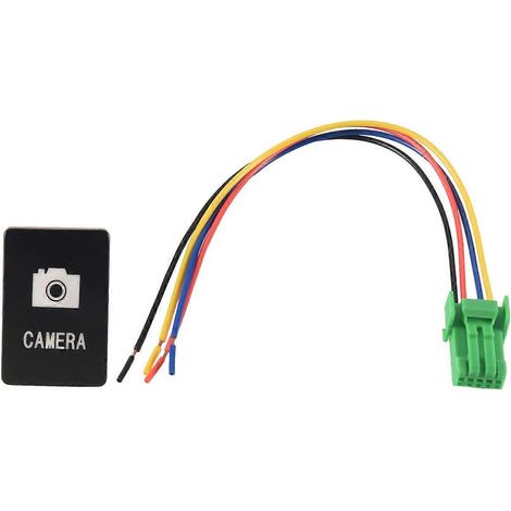 Interrupteur marche/arrêt lumineux à LED bleue 12 V 33 x 22 mm pour noir (1/5)