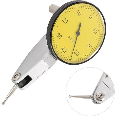 Messuhr – 1 Stück – Aluminium – Genauigkeit 0,01 mm – Bearbeitung und Prüfung – Gelbe Skala (1/5)