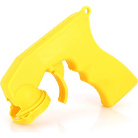 Aérosol de peinture jaune pour voiture, poignée de pistolet, verrouillage de la gâchette (1/5)