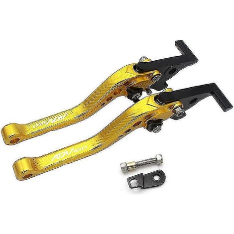 Semspeed Fit Adv160 2022 2023 avec fonction de stationnement, leviers de frein courts CNC 3D en forme de losange, compatibles avec Honda Adv160 (Or) (1/5)