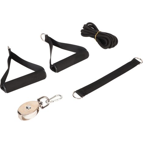 Poulie d'exercice d'épaule avec poignées en mousse, dispositif de rééducation pour bras et dos, fixation porte, kit d'entraînement à domicile (1/5)