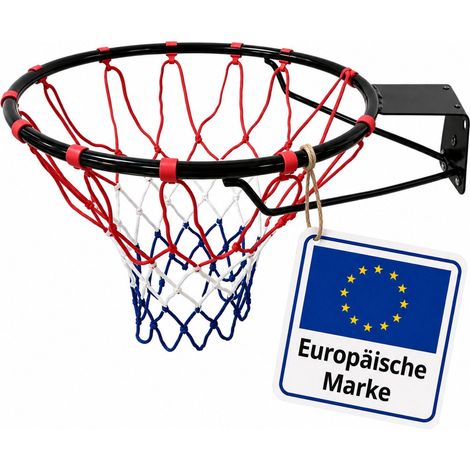 Canestro da basket a parete da 45 cm con rete tricolore (1/5)