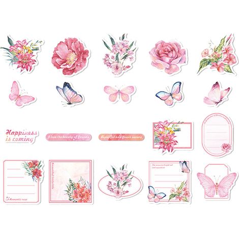 Set mit 40 Bögen Blumenaufklebern, leuchtende Farben, niedliches Design, Dekoration für Notizbücher, DIY-Tagebücher, Typ 1 (1/5)